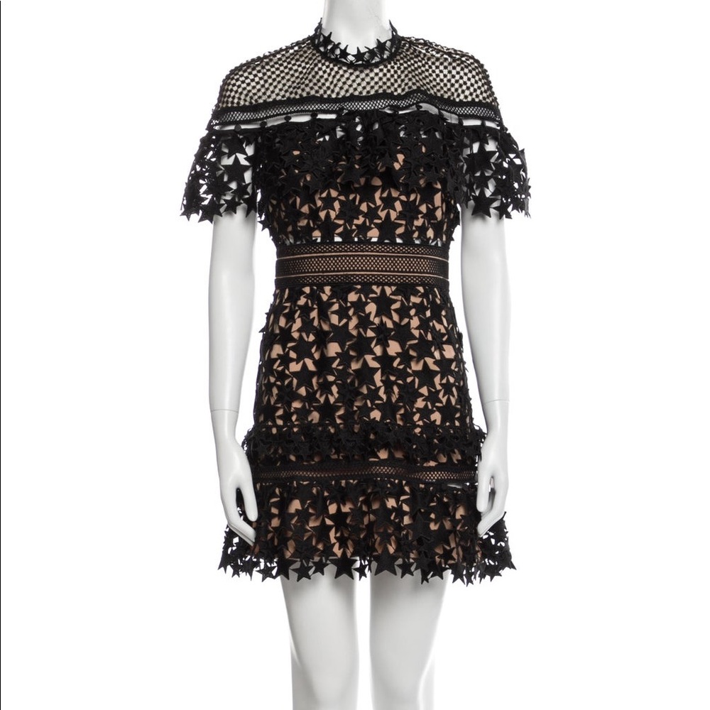 Self-Portrait Yolk Frill Star Mini Dress A-Line Dress